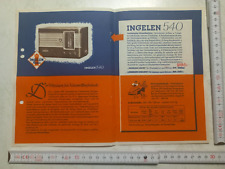 Originales Werbeblatt Radio Ingelen 540 vor 1945