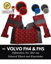 LKW Fußmatten passend für Volvo FH4 FH5 Dänisch Plüsch Style & gestepptem Leder