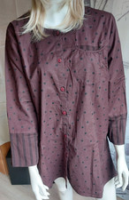 Gudrun Sjöden  Bluse Langarm Tunika Gr. L  Braun mit Punkt- und Streifenmuster