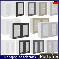 Hängeglasschrank Spanplatte Glas Küchenschrank Küchenzeile Schrank 40/60/80 cm 