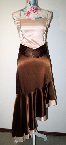 Braun beiges abendkleid - braun,