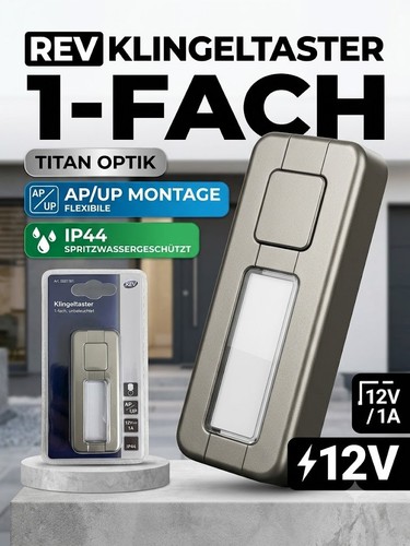 Rev klingeltaster titan fach - rev, 1-fach