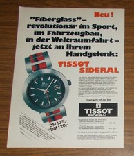 Seltene Werbung vintage TISSOT SIDERAL Fiberglass Uhr 1969