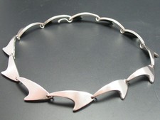 Kette Silber 925 Bent Knudsen Dänemark Vintage Design Haifischflosse Collier 