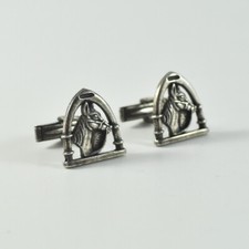 Manschettenknöpfe - Pferd - Pferdekopf - versilbert - alt - Vintage Cufflinks 