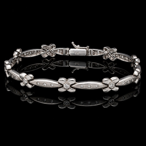 Weißgold armband 585 massiv - armband,