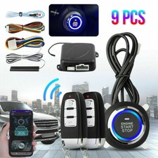 Auto Keyless Entry Engine Start Alarm System Push Button APP Remote Starter Stop