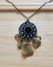 Konplott Kette "Mongolian Princess" Blau Messing 1a Zustand Samt