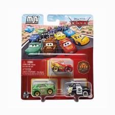 2025 DISNEY PIXAR CARS Mini Racer 3er Pack Rescue McQueen, Sheriff, Chick Hicks