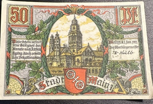 Mainz pfennig notgeldschein - 50,