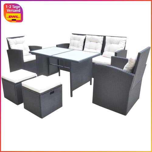 Gartenmöbel set tlg poly - gartenmöbel, 6-tlg