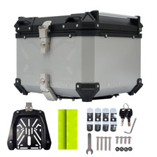 55L Motorrad Top Case XB55 Aluminium Alloy Siber+Unteres Rack 450x395x305MM Neu