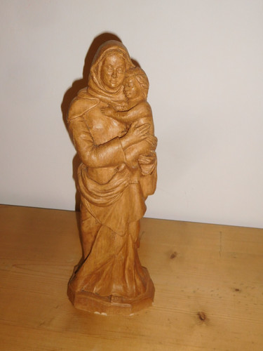 Holzfigur mutter frau mit kind - mit,