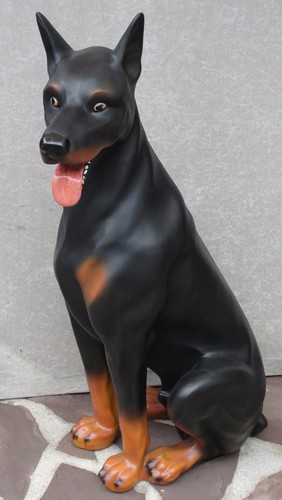Dobermann lebensgroß sitzend - dobermann,