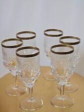 6 Weingläser Driburg Kristall – Vintage Drache Goldrand Bleikristall,  15 cm