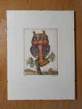 Farbradierung "Eule"  von