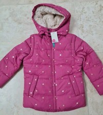 Mini Boden MÄDCHEN kuschelige 2-in-1 Goldfolie Punkte wattierte Jacke 5-6 Jahre brandneu