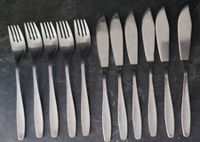 WMF Fischbesteck 5 Gabeln + 6 Messer Cromargan