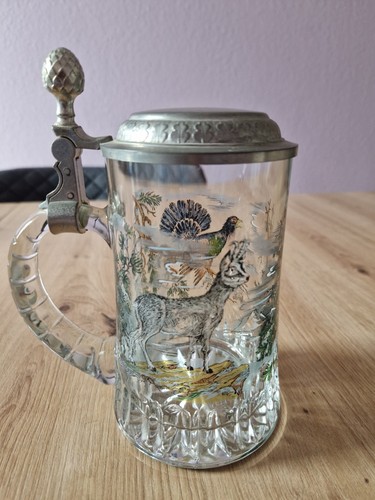 Edler glas bierkrug mit - glas-bierkrug,