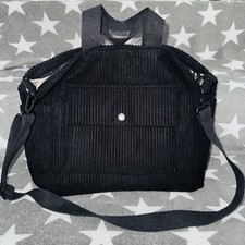 Damen Cord Handtasche Shopper Schwarz Umhängetasche Schultertasche NEU