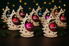Personalisierte Weihnachtskugeln mit Tannenbaum Weihnachten Advent Geschenk