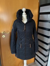 NAKETANO Parka Jacke Mantel KNASTOLOGIN Winterjacke Damen Blau Gr. S 36 XS 34
