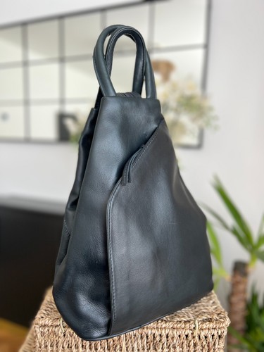 Jobis schwarz leder - schwarz, rucksack
