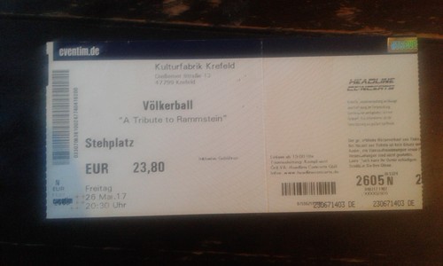 Völkerball ticket tribute - ticket, a