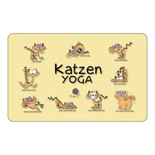 Schneidebrett mit Druckmotiv "Katzen Yoga", Größe 23,5 x 14,5 cm