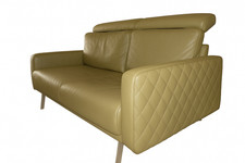 Designer Ledersofa oliv ECHTLEDER 2 Sitzer Couch DELANO 3C Candy Leder Sofa