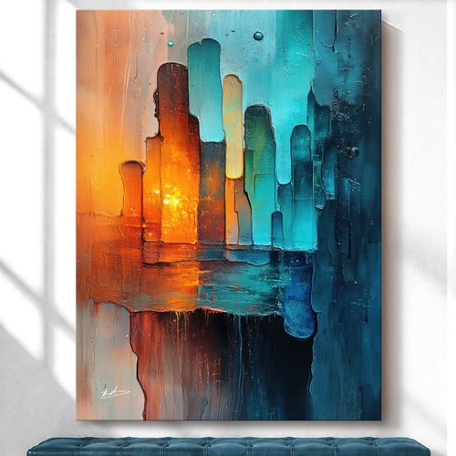 Leinwand bild abstrakt bunt - leinwand,