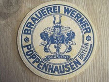 Brauerei Werner Poppenhausen alter Bierdeckel