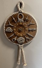 Einzelstück, maritime Wanduhr, Knotenkunde, Handarbeit, Teak, Seemannsuhr, 34cm 