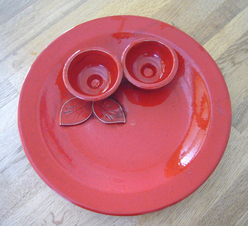 Keramik rot kerzenhalter - rot,