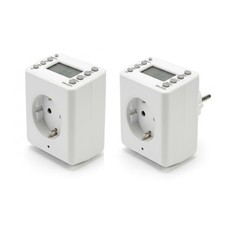 2x Digitale Zeitschaltuhr 3680W Display bis zu 10 Schaltzeiten pro Tag Steckdose