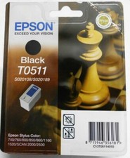 Epson T0511 Tinte bk Stylus Color 740 760 800 850 860 1160 1520 Scan 2000  2020 