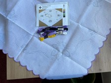 Tischdecke weiß, Bogenkante