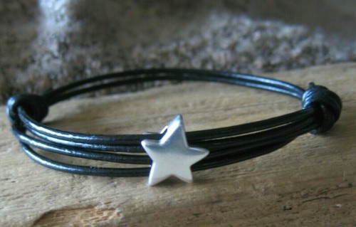 Echt leder stern armband - echt,