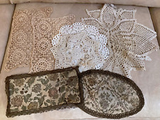 Vintage Schönes Haushalt Deko Set 10tlg Unterleger Tischdeckchen Spitze Brokat