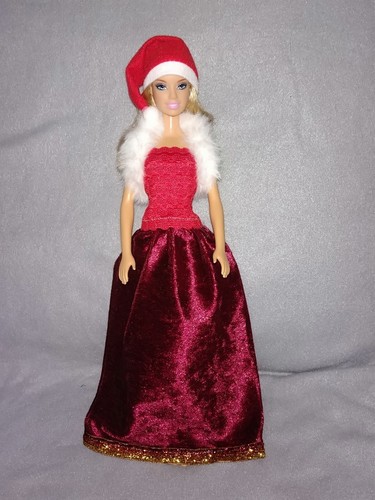 Barbie kleid puppen weinrot - barbie,