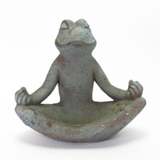 Frosch Yoga Figur antik grau