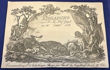rar Einladung K.K. Hof-Jagd