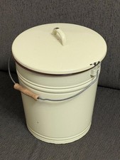 DDR Eimer Blecheimer Emailleeimer 10 Liter mit Deckel | Stahlblech emailliert