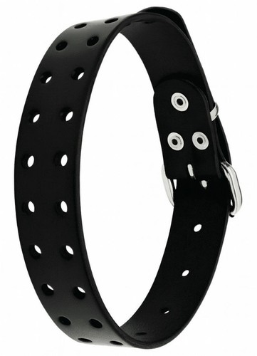 Leder halsband schwarz - leder-halsband,