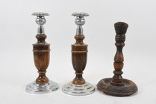 Q15K40- 3x Holz Kerzenleuchter 2x mit Metallmontierung