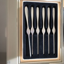 Carl Mertens Edelstahl Solingen 6 Hummer Gabeln Hummergabel in Top Zustand