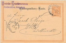 2 Kreuzer Ganzsachen-Karte aus Freiwaldau (T13)