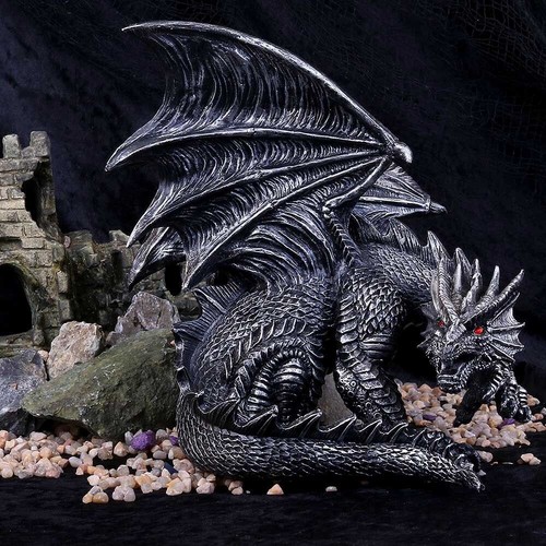 Silberner drache obsidian - drache, "obsidian"