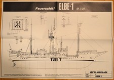 MW Bauplan: Feuerschiff ELBE 1 / 4 Blätter A2 / 1:25 – 1:125
