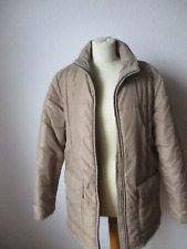 Esprit Damen Winter Jacke Gr. XL beige wattiert Reißverschluß Kapuze